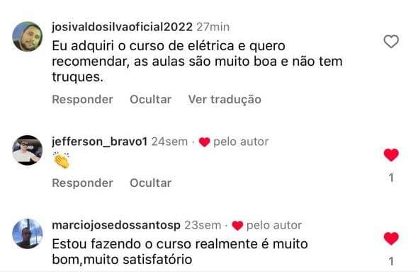 Depoimento de aluno sobre o curso de eletricista profissional
