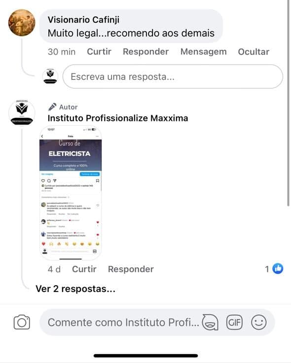 Depoimento de aluno sobre o curso de eletricista profissional