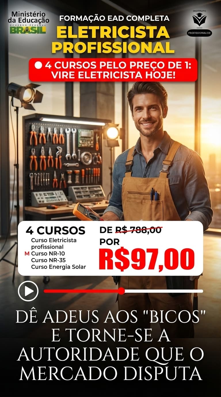 4 Cursos em 1 - Curso Eletricista Profissional